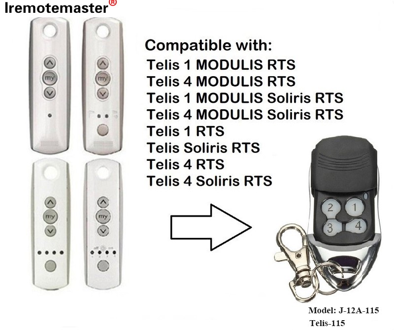 Telis 1 RTS Telis Soliris RTS 4 RTS ग्यारेज डोर रिमोट कन्ट्रोल 433.42MHz को लागि